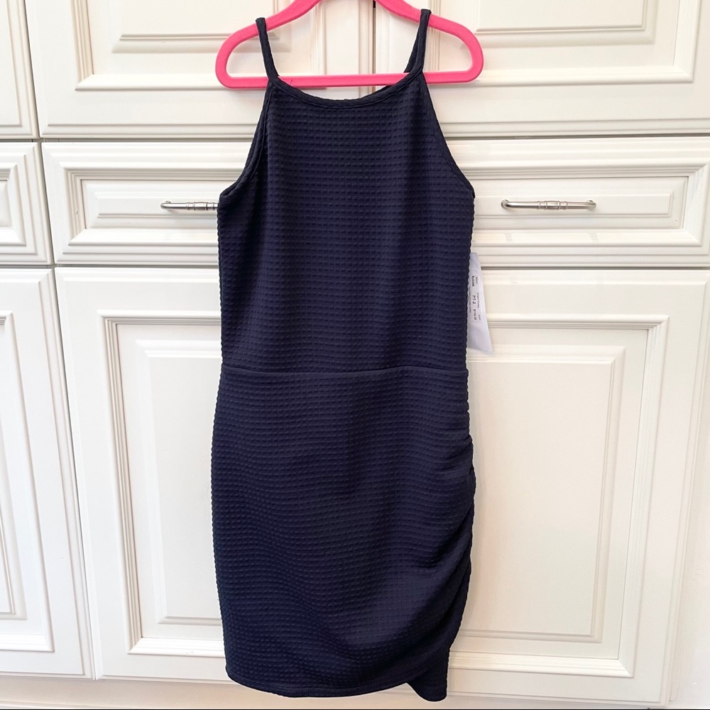 NEW! Juniors Navy Halter Ruched Dress